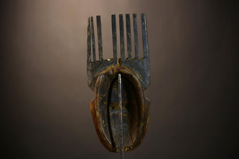 Handmade Bambara Ntomo Initiation Mask | African Tribal Wall Art | Unique Wooden Home Décor | Cultural Masque Display-G4926