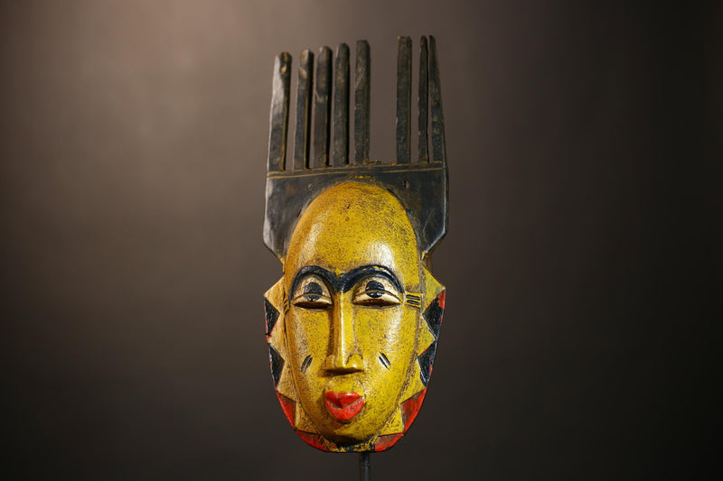 Handmade Bambara Ntomo Initiation Mask | African Tribal Wall Art | Unique Wooden Home Décor | Cultural Masque Display-G4926