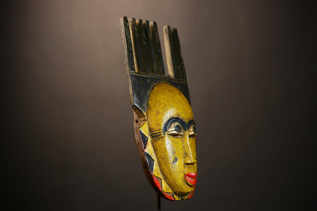 Handmade Bambara Ntomo Initiation Mask | African Tribal Wall Art | Unique Wooden Home Décor | Cultural Masque Display-G4926