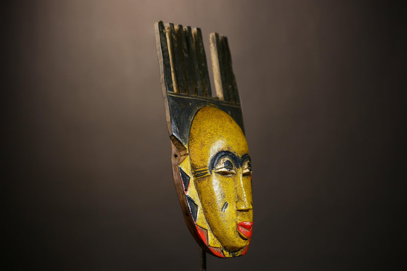 Handmade Bambara Ntomo Initiation Mask | African Tribal Wall Art | Unique Wooden Home Décor | Cultural Masque Display-G4926