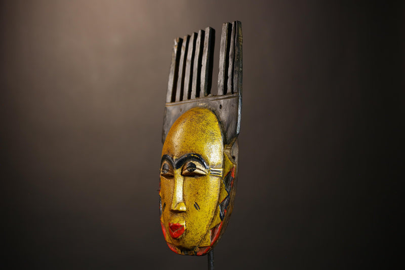 Handmade Bambara Ntomo Initiation Mask | African Tribal Wall Art | Unique Wooden Home Décor | Cultural Masque Display-G4926