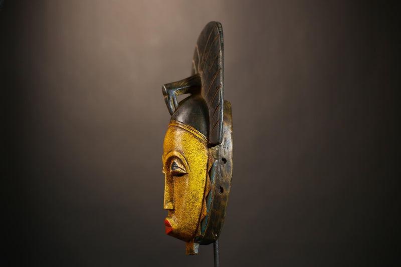Handmade Bambara Ntomo Initiation Mask | African Tribal Wall Art | Unique Wooden Home Décor | Cultural Masque Display -G4925