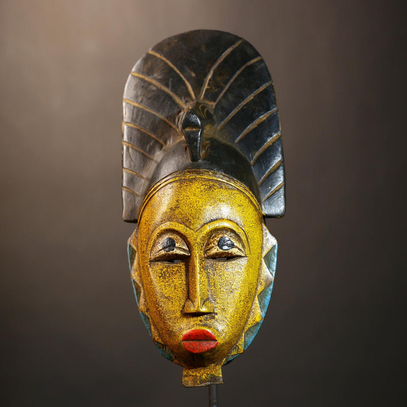 Handmade Bambara Ntomo Initiation Mask | African Tribal Wall Art | Unique Wooden Home Décor | Cultural Masque Display -G4925