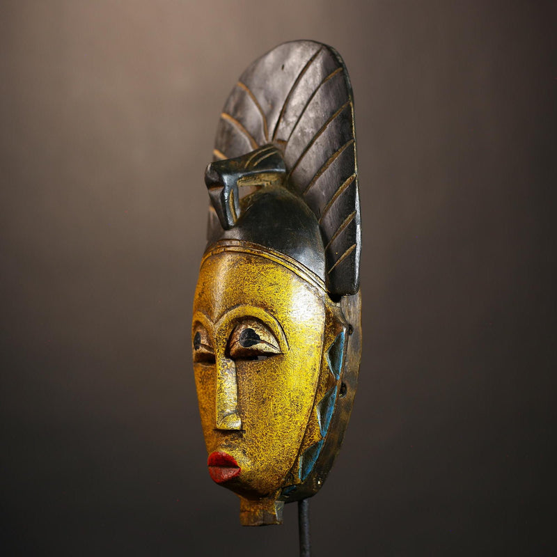 Handmade Bambara Ntomo Initiation Mask | African Tribal Wall Art | Unique Wooden Home Décor | Cultural Masque Display -G4925