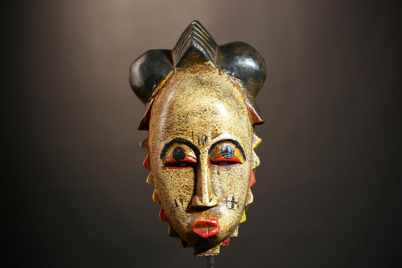 Guro Baule Hand-Carved African Mask | Unique Tribal Wall Art | Wooden Home Decor | Cultural Decor Piece -G4921