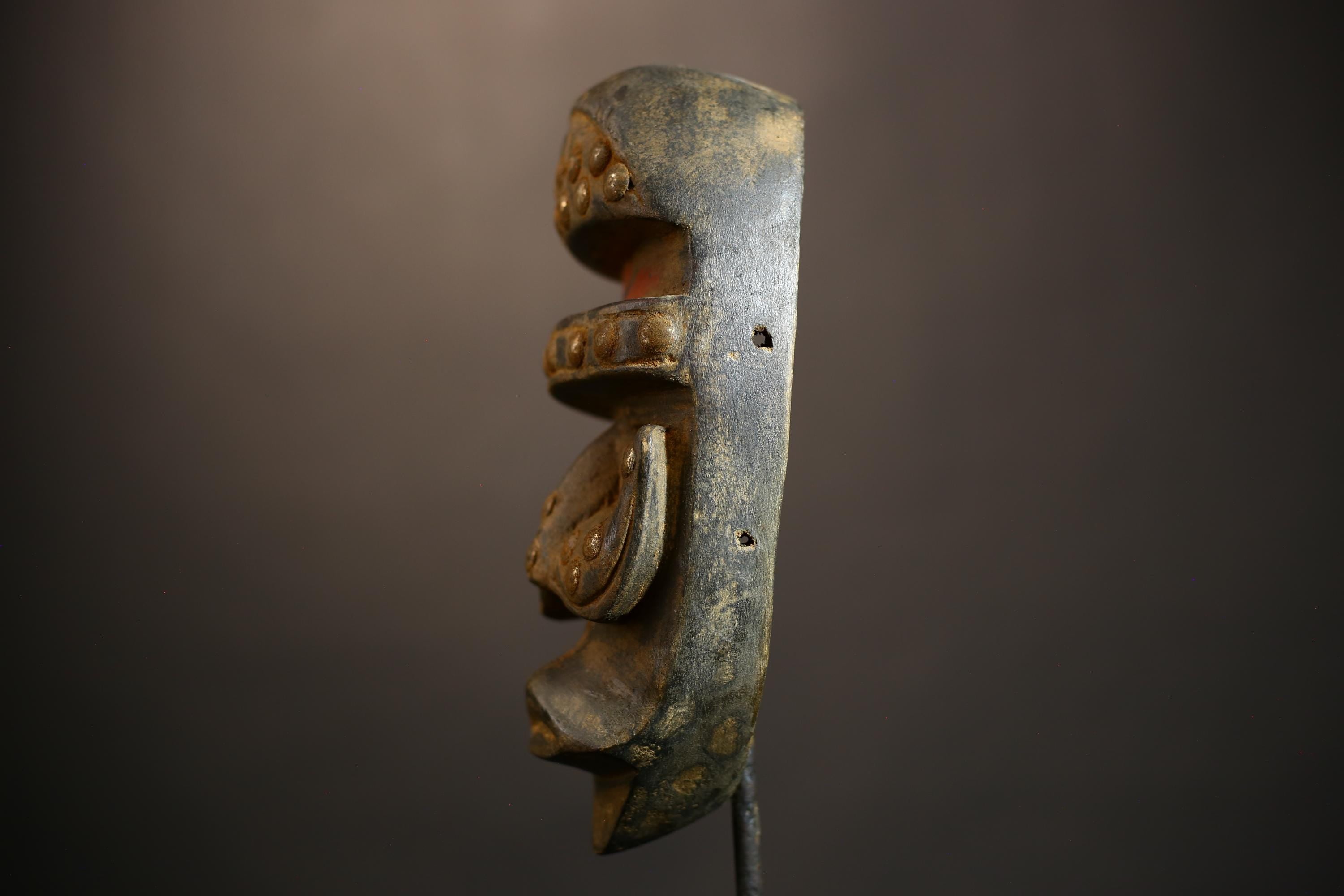 Antique Dan Keran African Mask | Unique Wooden Art from Liberia | Vintage Decor Piece | Cultural Wall Hanging Accent-G4930