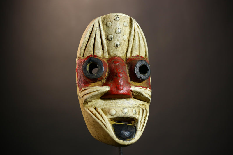 African Tribal Mask Decor | Handcrafted Dan Kran Wood Art | Unique Home and Garden Ethnic Mask | Authentic African Decor  -G4943