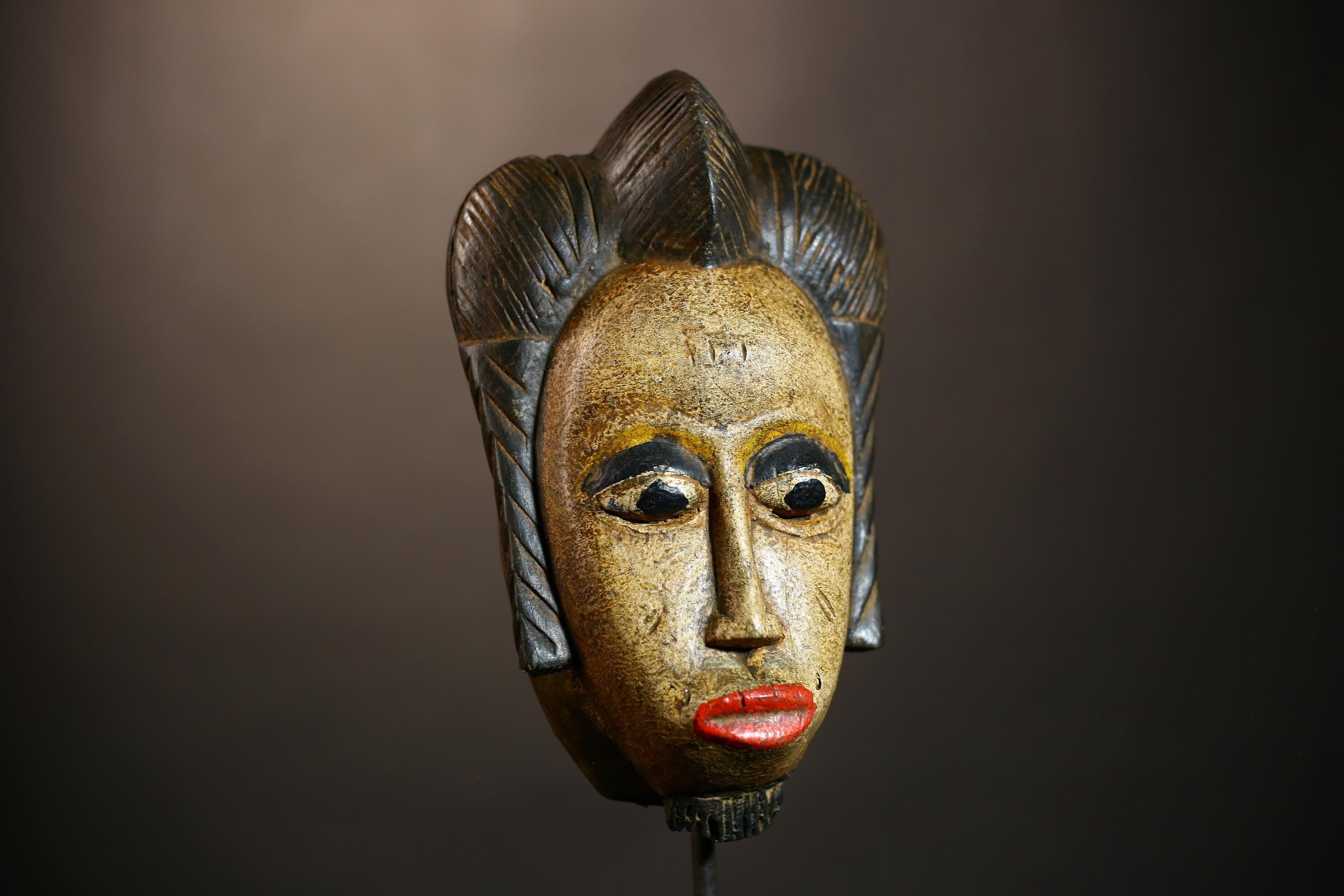 African Handmade Tribal Mask | Guro Unique Wooden Wall Hanging Decor | Artisan Craft for Home | Ethnic Art Accent Piece -G4939