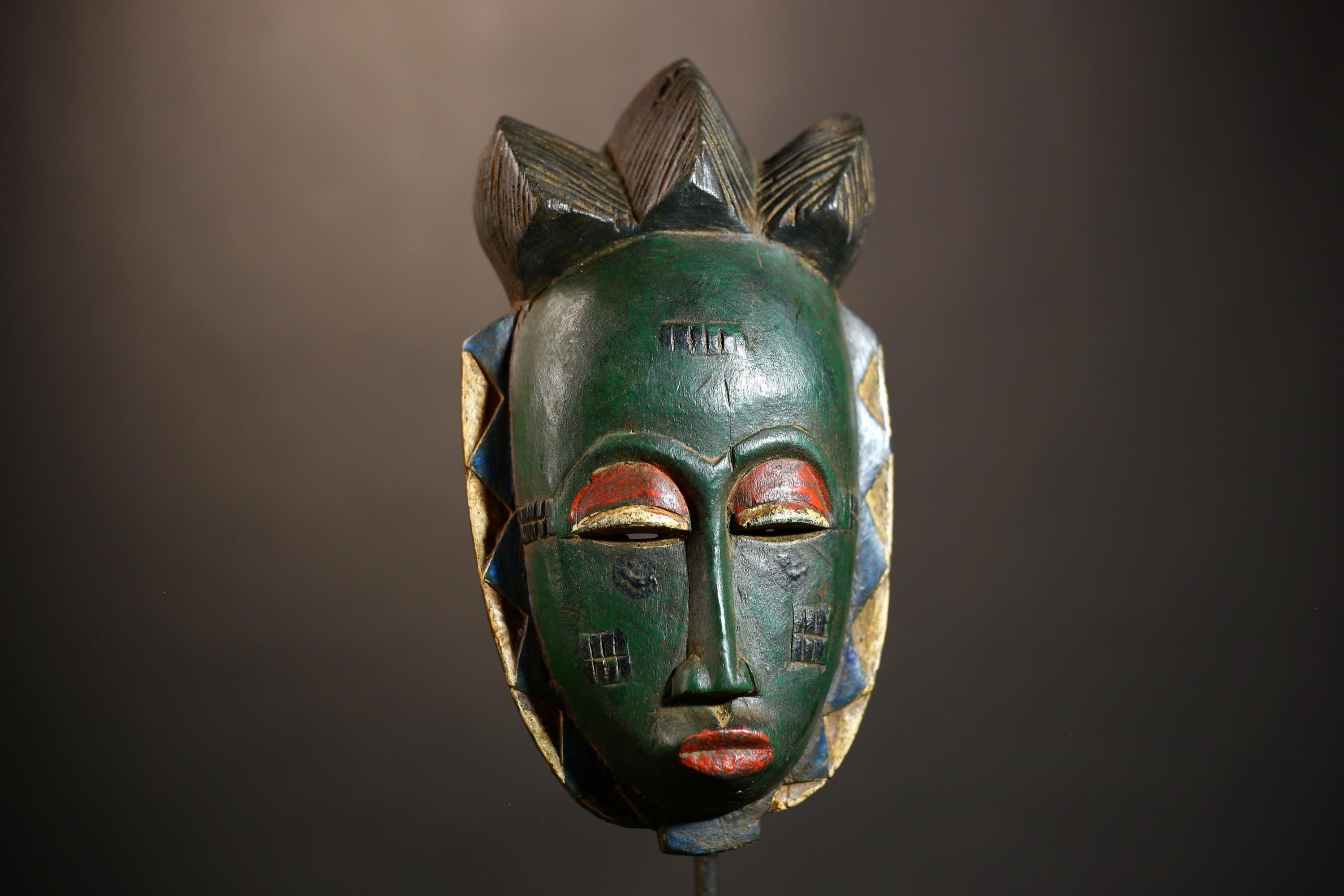 African Handmade Tribal Wood Masks | Guro Ethnic Wall Hanging Decor | Unique Artisan Craft for Home Decor | Cultural Accent Piece -G4938