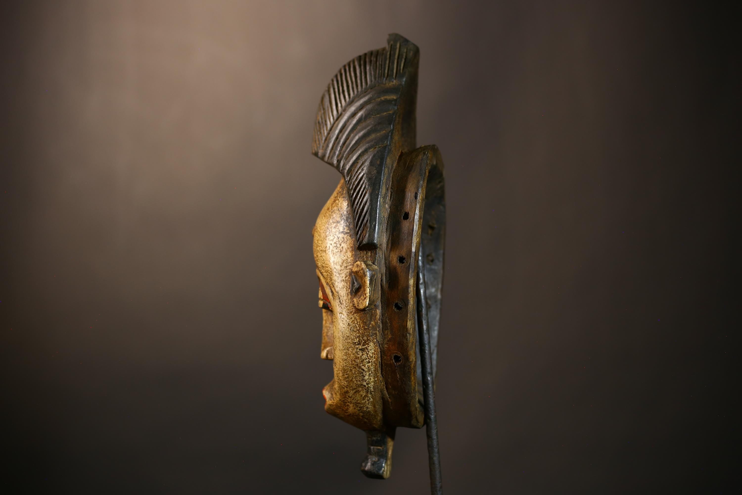 Hand Carved African Baule Mask Wall Décor | Unique Guro Art Masks | Ethnic Tribe Wall Art | Authentic Decorative Masks for Home Decor-G4956