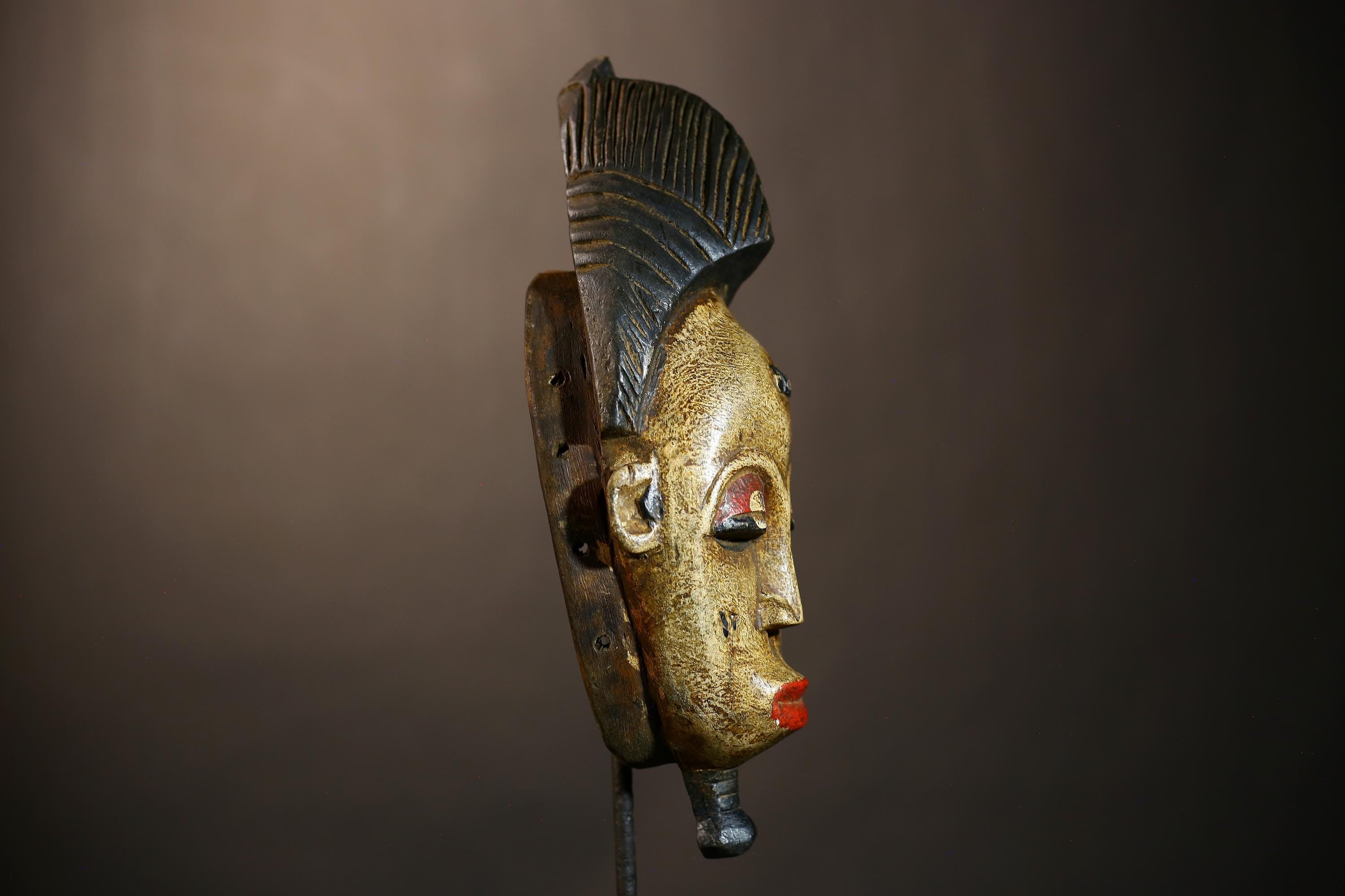 Hand Carved African Baule Mask Wall Décor | Unique Guro Art Masks | Ethnic Tribe Wall Art | Authentic Decorative Masks for Home Decor-G4956