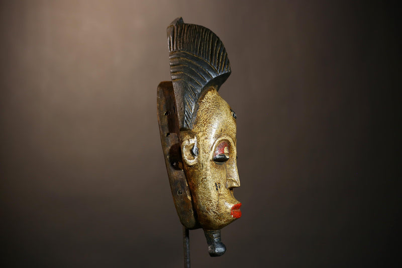 Hand Carved African Baule Mask Wall Décor | Unique Guro Art Masks | Ethnic Tribe Wall Art | Authentic Decorative Masks for Home Decor-G4956