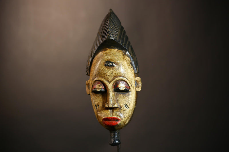 Hand Carved African Baule Mask Wall Décor | Unique Guro Art Masks | Ethnic Tribe Wall Art | Authentic Decorative Masks for Home Decor-G4956