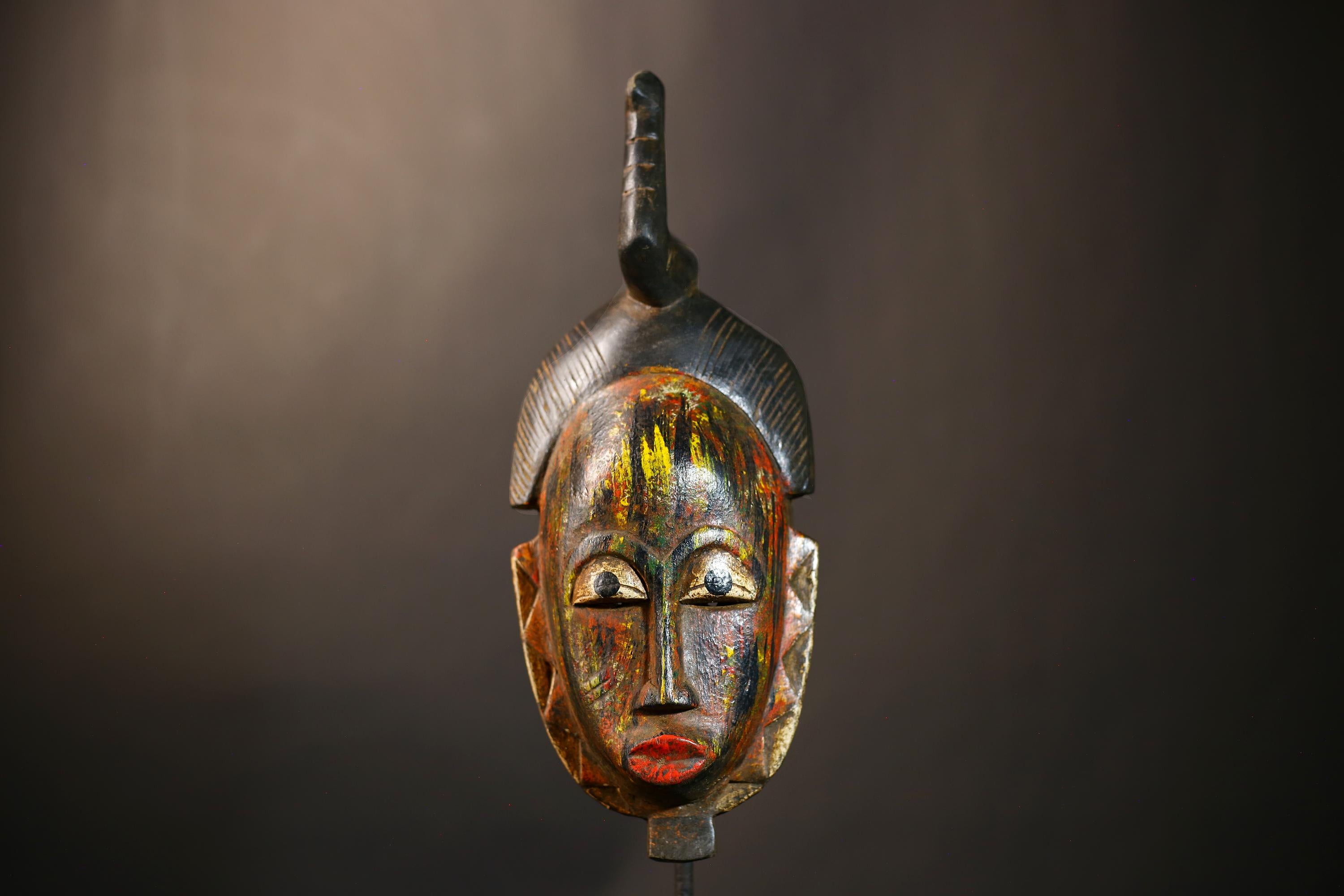 African Guro Mask | Large Vintage Tribal Wood Wall Decor | Unique Home Accent | Authentic Ethnic Art | Handcrafted Decorative Mask-G4947