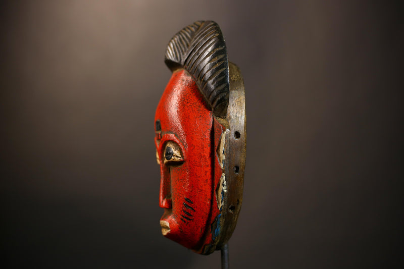 Africa Guro Mask | Vintage Wood Face Wall Decor | Unique Tribal Art | Authentic Collectible Piece | Ethnic Home Accent | Artisan Craft-G4945