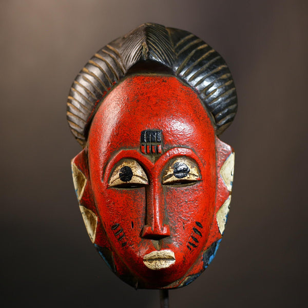 Africa Guro Mask | Vintage Wood Face Wall Decor | Unique Tribal Art | Authentic Collectible Piece | Ethnic Home Accent | Artisan Craft-G4945