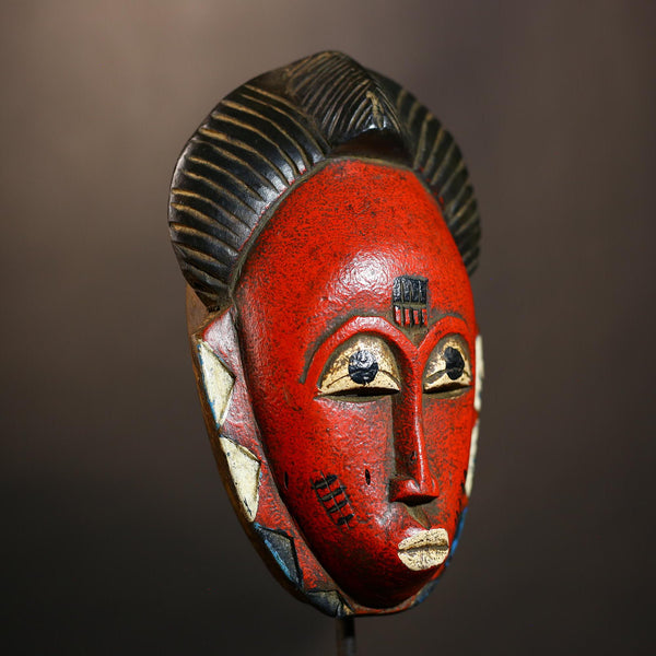 Africa Guro Mask | Vintage Wood Face Wall Decor | Unique Tribal Art | Authentic Collectible Piece | Ethnic Home Accent | Artisan Craft-G4945