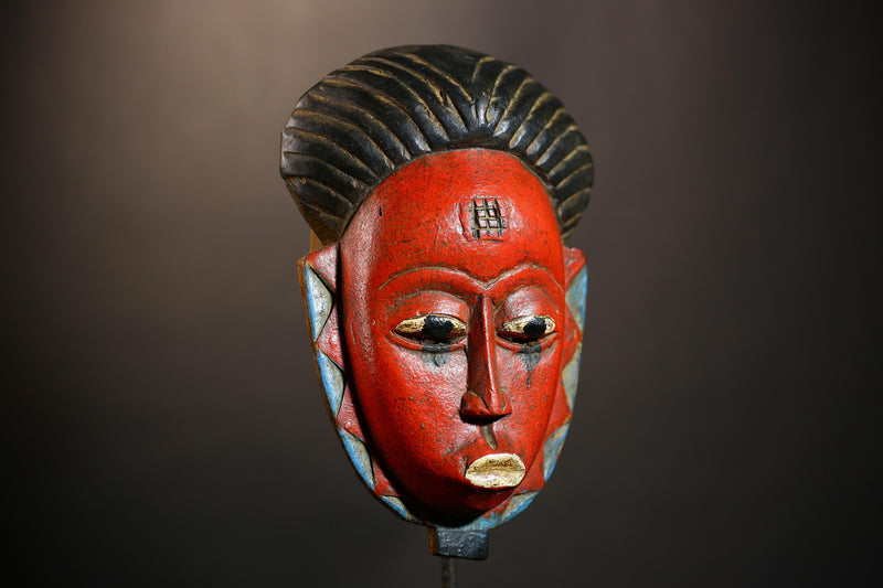 African Guro Mask | Vintage Wood Face Wall Decor | Unique Tribal Art Collectible Piece | Authentic Ethnic Home Accent | Artisan Craft-G4944