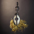 African Mossi Mask with Raffia | Authentic Tribal Art from Burkina Faso | Unique Handcrafted Decor | Cultural Wall Art Piece Gift-G4800