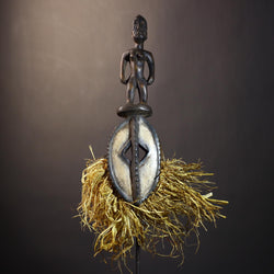 African Mossi Mask with Raffia | Authentic Tribal Art from Burkina Faso | Unique Handcrafted Decor | Cultural Wall Art Piece Gift-G4800