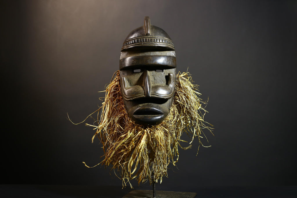 African Dan Kran Wooden Mask | Unique Tribal Sculpture Wall Art | Handcrafted Decor Piece | Cultural Accent for Home Decor-G4794