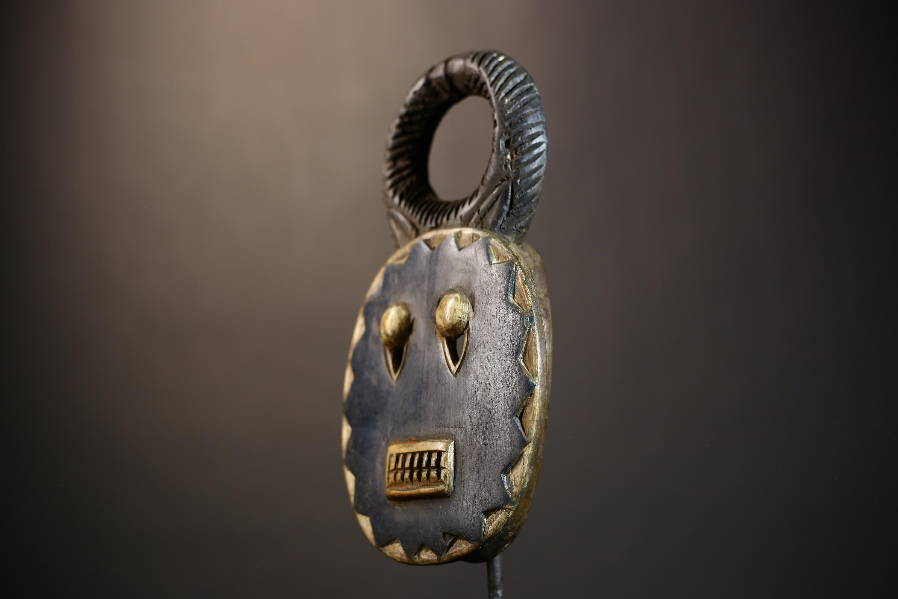 African Goli Blue Mask | Handcrafted Tribal Wooden Art | Unique Decor Piece | Authentic Cultural Accent | Ethnic Wall Hanging -G4813