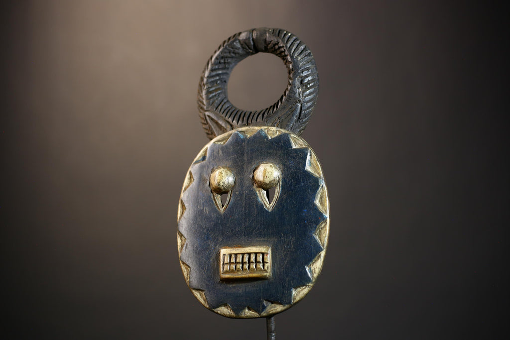 African Goli Blue Mask | Handcrafted Tribal Wooden Art | Unique Decor Piece | Authentic Cultural Accent | Ethnic Wall Hanging -G4813
