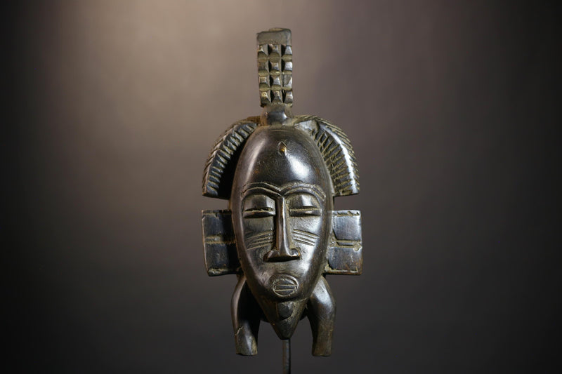 African Vintage Senufo Mask | Unique Kpelie Art | Cultural Wall Décor Piece | Authentic Ethnic Accent | Exquisite Tribal Decoration-G4810