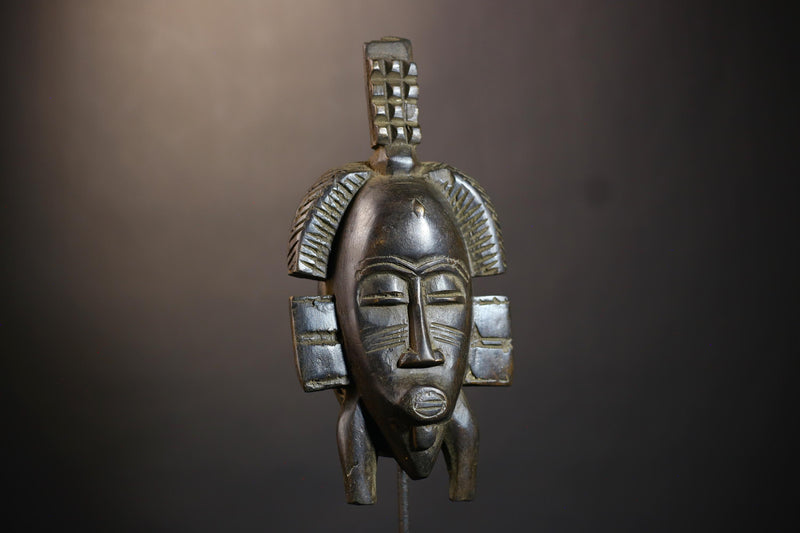 African Vintage Senufo Mask | Unique Kpelie Art | Cultural Wall Décor Piece | Authentic Ethnic Accent | Exquisite Tribal Decoration-G4810