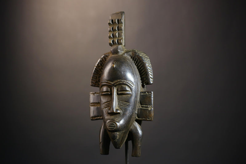 African Vintage Senufo Mask | Unique Kpelie Art | Cultural Wall Décor Piece | Authentic Ethnic Accent | Exquisite Tribal Decoration-G4810