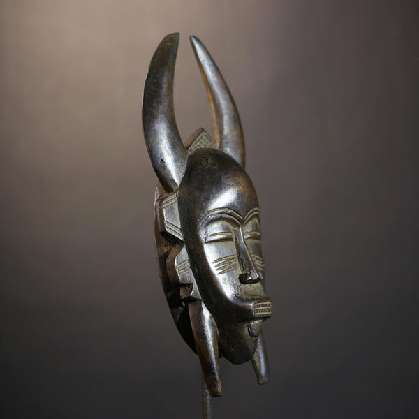 African Vintage Senufo Kpelie Mask | Unique Tribal Art | Cultural Wall Décor Piece | Authentic Ethnic Accent | Exquisite Home Decor-G4808