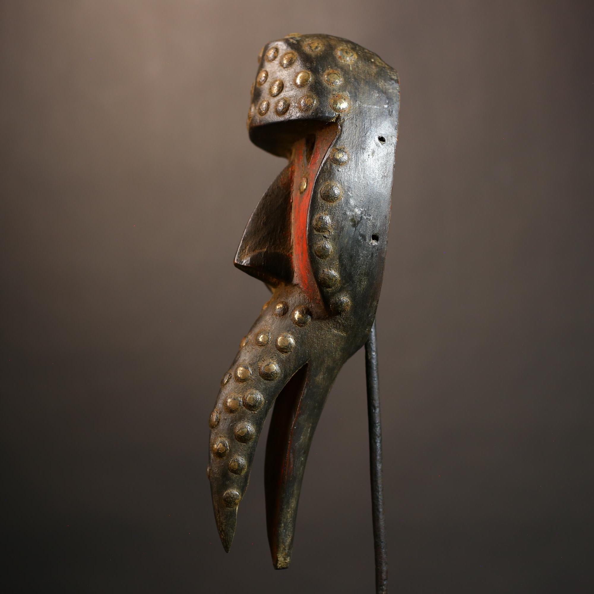 Cubist Dan Bird Man Mask | Early 20th Century Wood Tribal Art | Unique Collectible | Authentic Africa Decor | Vintage Decorative Piece-G4961