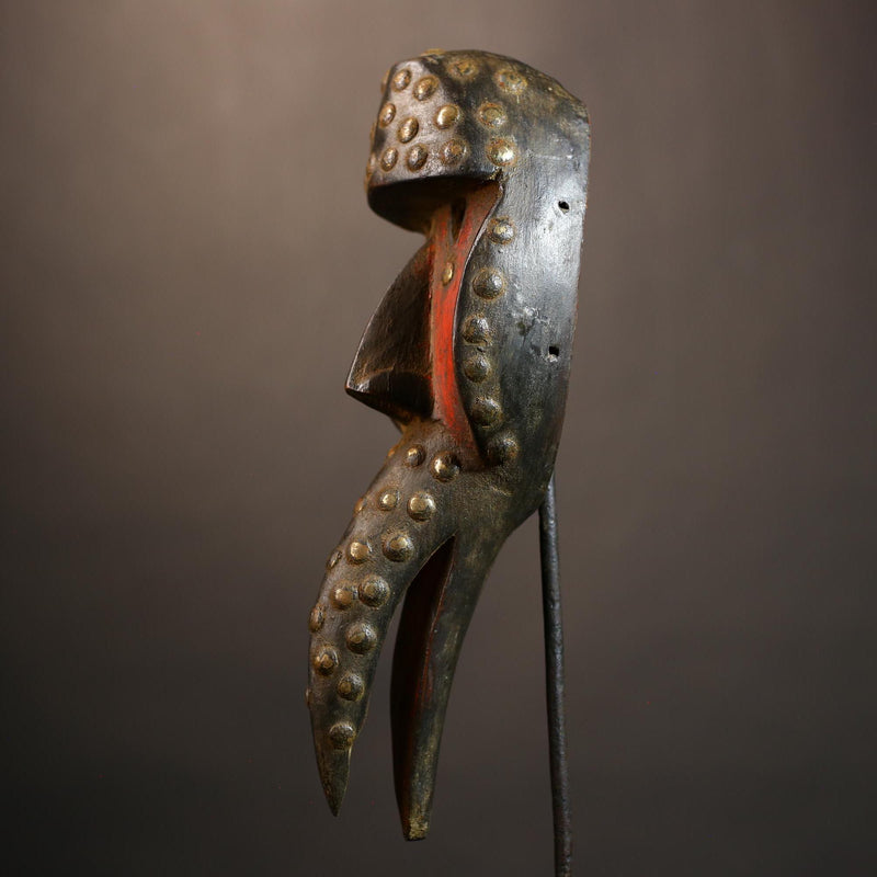 Cubist Dan Bird Man Mask | Early 20th Century Wood Tribal Art | Unique Collectible | Authentic Africa Decor | Vintage Decorative Piece-G4961