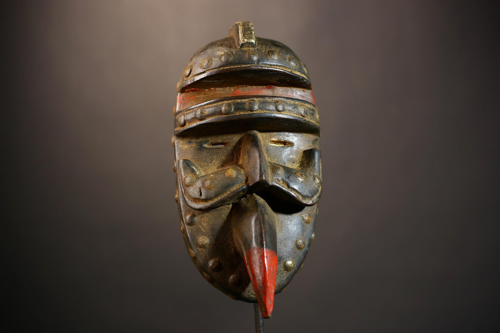 Unique African Tribal Face Mask | Dan Tank Home Decor Art | Authentic Wall Mask | Cultural Accent | Statement Piece for Your Space-G4958