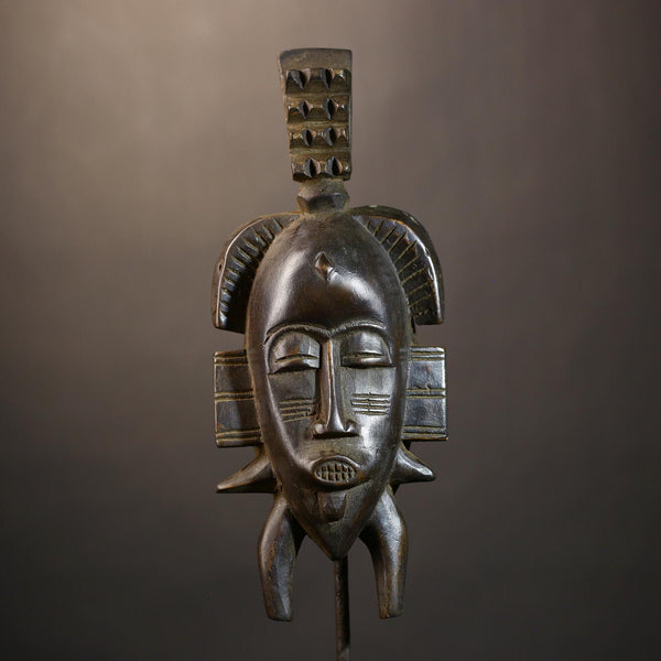 African Senufo Mask | Vintage Kpelie Tribal Art | Exquisite Home Décor Piece | Handcrafted Cultural Accent | Unique African Design-G4825