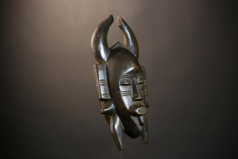 African Senufo Mask | Vintage Kpelie Tribal Art | Unique Cultural Decor | Handcrafted Wall Accent | Authentic African Home Design-G4824