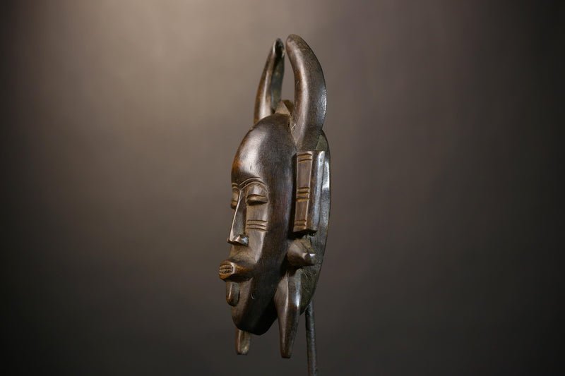 African Senufo Mask | Vintage Kpelie Tribal Art | Unique Cultural Decor | Handcrafted Wall Accent | Authentic African Home Design-G4824