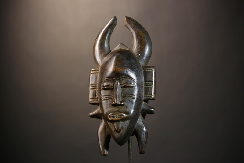 African Senufo Mask | Vintage Kpelie Tribal Art | Unique Cultural Decor | Handcrafted Wall Accent | Authentic African Home Design-G4824