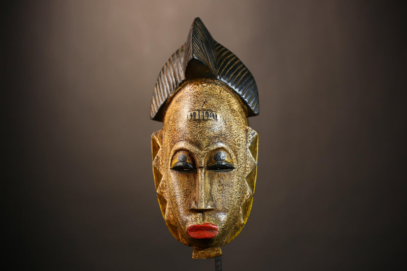 African Mask | Handcrafted Baule Wall Art | Cultural Home Decor | Unique Sculpture | Ethnic Wall Decoration | Artisan Craft -G4967