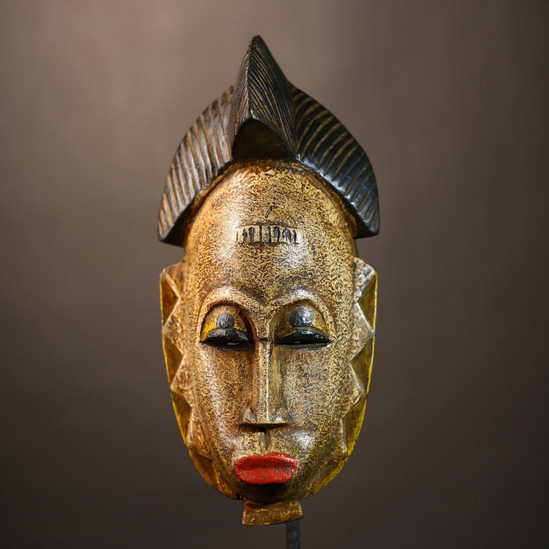 African Mask | Handcrafted Baule Wall Art | Cultural Home Decor | Unique Sculpture | Ethnic Wall Decoration | Artisan Craft -G4967