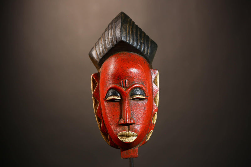 Unique Hand-Carved Guro Baule Mask Africa Wall Hanging Ethnic Decor-G4965