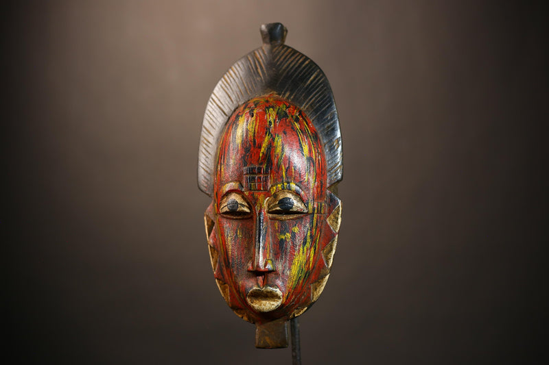 African Mask | Hand-Carved Guro Baule Mask | Wall Hanging Art Decor | Collectible Piece | Cultural Home Accent | Unique Ethnic Decor -G4964