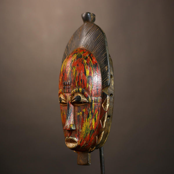 African Mask | Hand-Carved Guro Baule Mask | Wall Hanging Art Decor | Collectible Piece | Cultural Home Accent | Unique Ethnic Decor -G4964