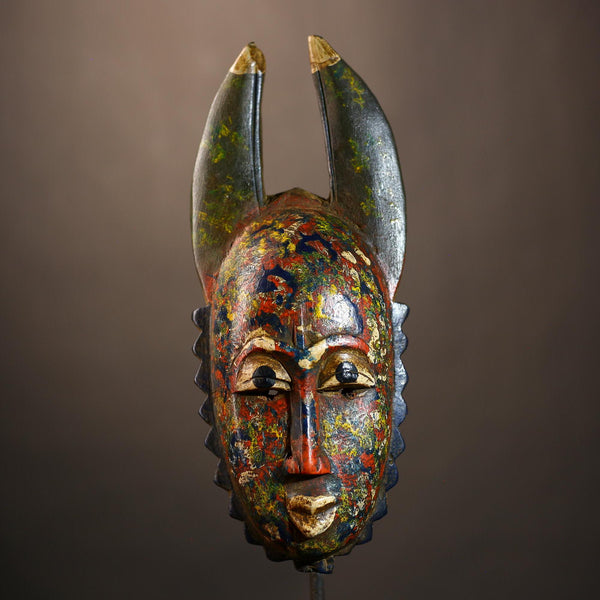 African Mask | Hand-Carved Guro Baule Mask | Unique Wall Hanging | Ethnic Art Decor | Cultural Accent Piece | Artisan Home Decor -G4963