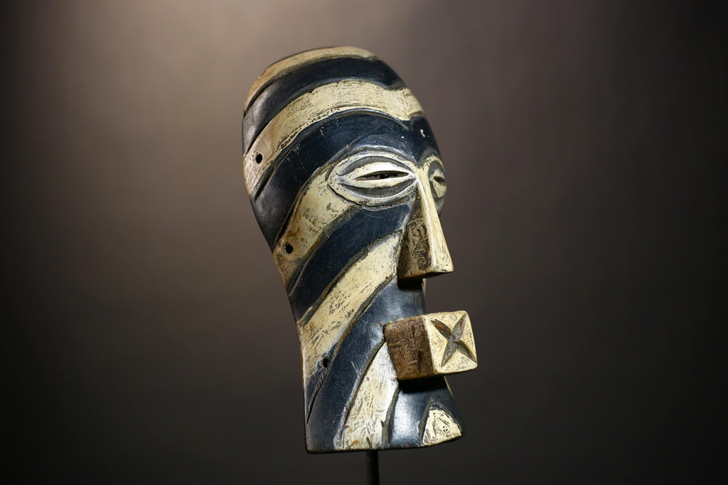 African Songye Mask | Handcrafted Tribal Wall Art | Unique Home Decor Piece | Cultural Gift for Collectors | Authentic Accent-G4827