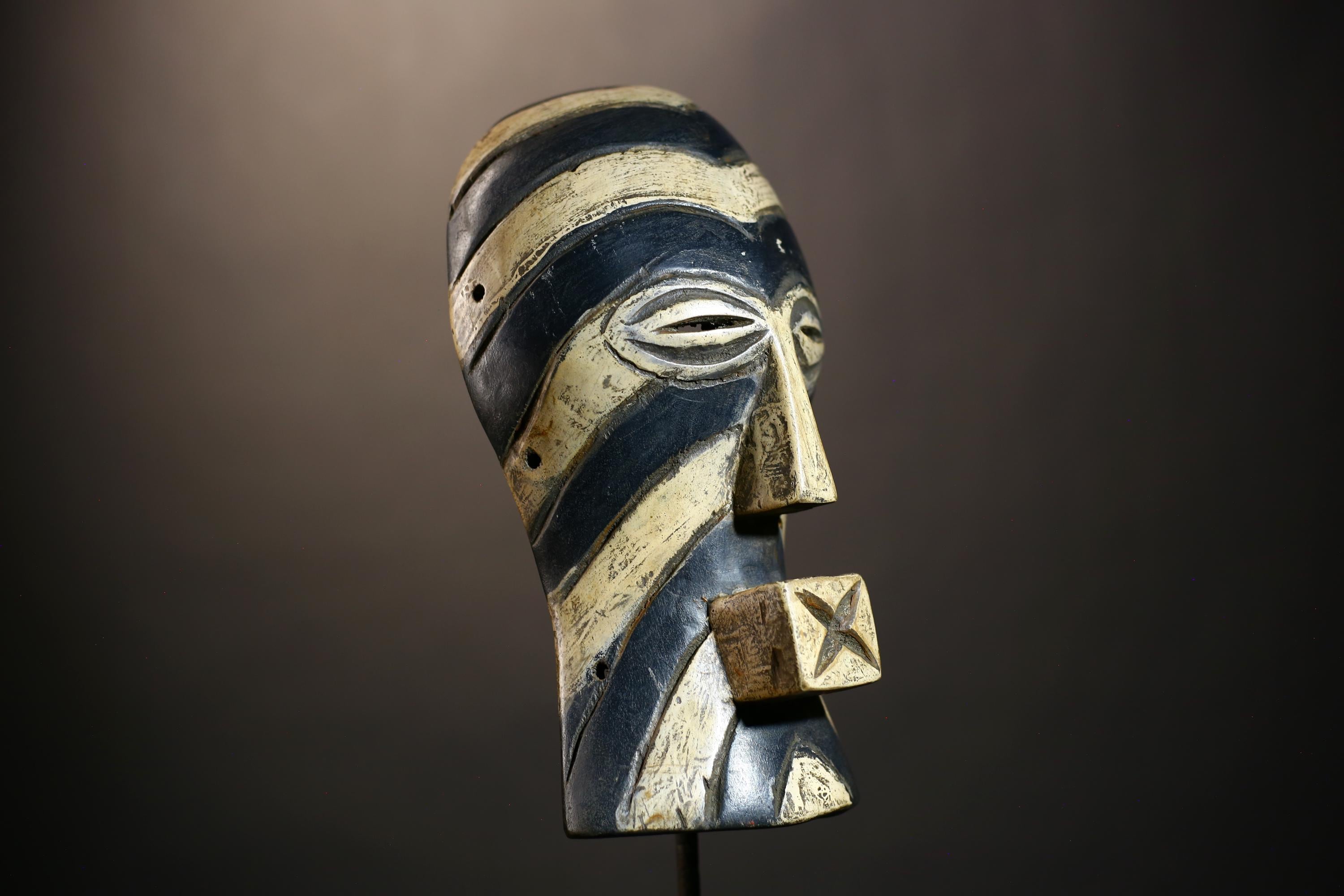 African Songye Mask | Handcrafted Tribal Wall Art | Unique Home Decor Piece | Cultural Gift for Collectors | Authentic Accent-G4827