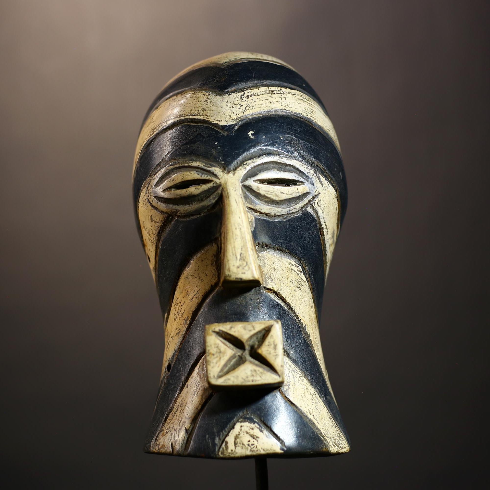 African Songye Mask | Handcrafted Tribal Wall Art | Unique Home Decor Piece | Cultural Gift for Collectors | Authentic Accent-G4827