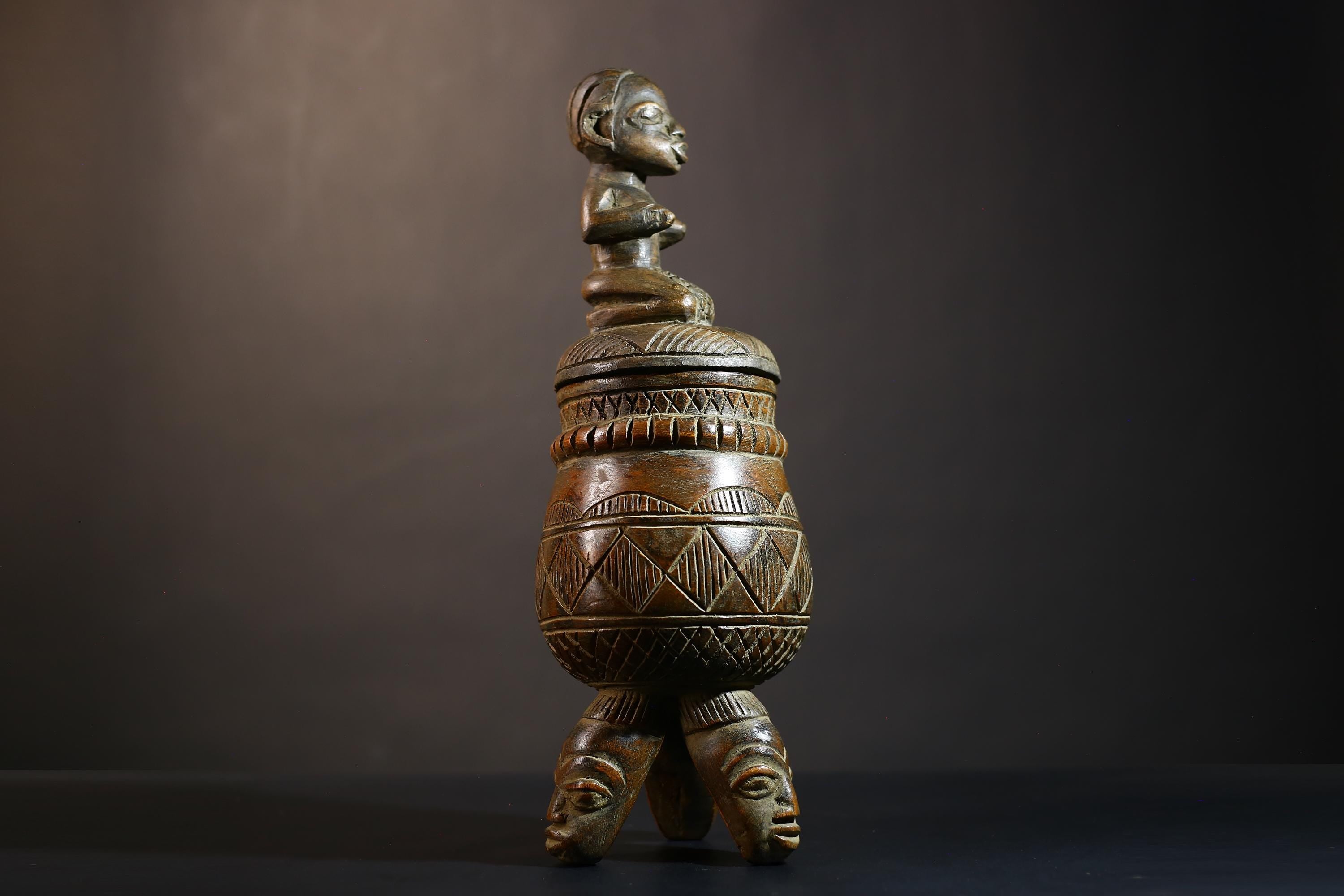African Vintage Antique Olumeye Kneeling Female Statue | Unique Home Decor | Tribal Art | Cultural Collectible | African Sculpture -G4983