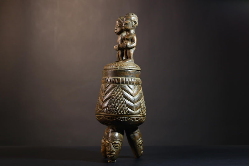African Vintage Yoruba Antique Olumeye Art Figure Statue | Unique Cultural Decor | Handcrafted Sculpture | Collectible Home Accent-G4982