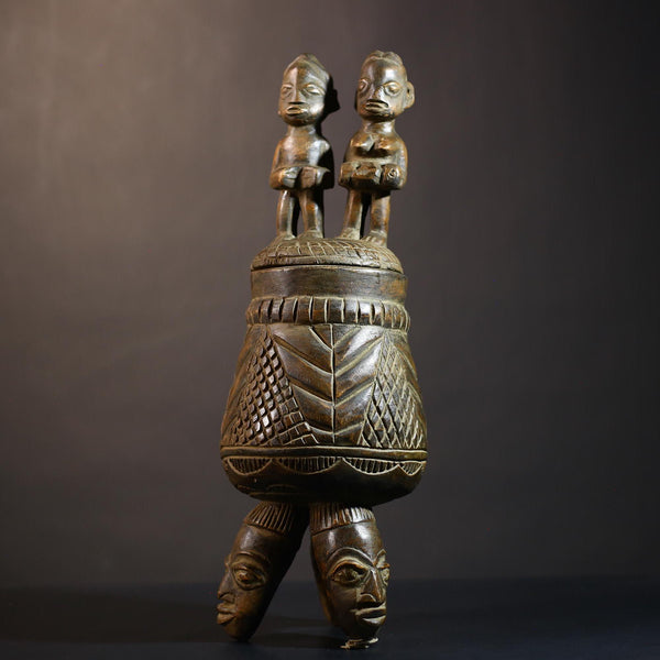 African Vintage Yoruba Antique Olumeye Art Figure Statue | Unique Cultural Decor | Handcrafted Sculpture | Collectible Home Accent-G4982